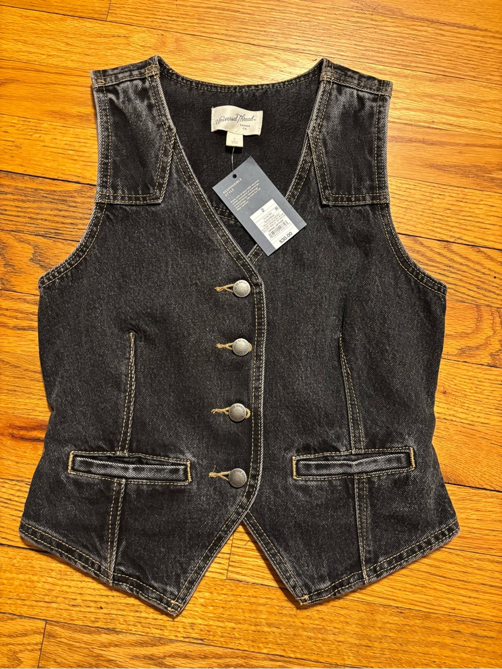 Universal Thread Black Denim Vest